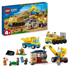 Bilde av LEGO City Great Vehicles 60391 Byggekjøretøy og kran med rivningskule