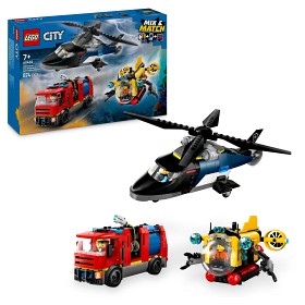 Bilde av LEGO City Great Vehicles 60462 Helikopter, brannbil og ubåt