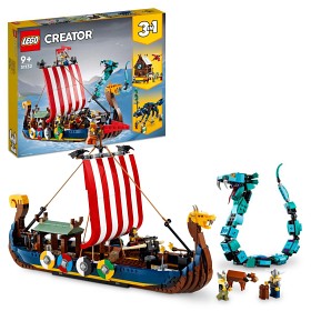 Bilde av LEGO Creator 31132 vikingskipet och Midgårdsormen