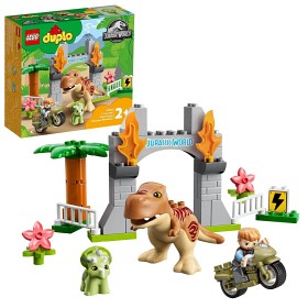 Bilde av LEGO DUPLO Jurassic World 10939 T-rex och Triceratops rymmer