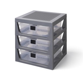Bilde av LEGO Oppbevaringshylle med 3 skuffer (Grey)