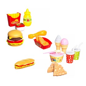 Bilde av Leksaksmat Hamburgare, Pommes och Glass