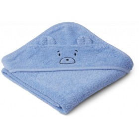 Bilde av Liewood Albert hooded towel Mr bear sky blue