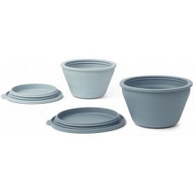 Bilde av Liewood Dale Matboks Sammenleggbar 2-pakning (Sea Blue/Whale Blue mix)