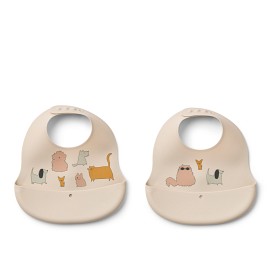 Bilde av Liewood Ember Smekke 2-pakning Cats and Dogs (Sandy)