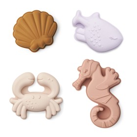 Bilde av Liewood Gill sand moulds 4-pack (Seashell /Pale Tuscany)