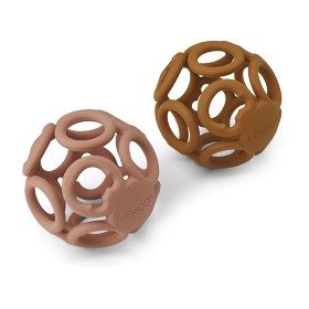 Bilde av Liewood Jasmin teether ball 2-p Dark rose/mustard mix