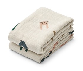 Bilde av Liewood Lewis Muslinteppe 2-pack Bunny/Sandy