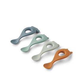 Bilde av  Liewood Liva Silikonskjeer 4-pack (Whale Blue Mix)