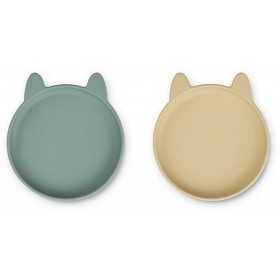 Bilde av Liewood Olivia plate 2-p Rabbit Peppermint wheat yellow