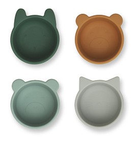 Bilde av Liewood Silikonskål Malene 4 pack (Green Multi)