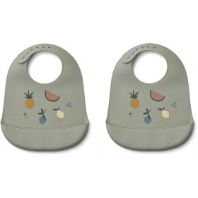 Bilde av Liewood Tilda Silicone Bib 2-p Fruit Dove blue