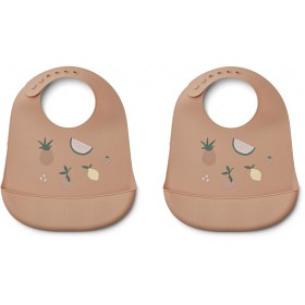Bilde av Liewood Tilda Silicone Bib 2-p Fruit Pale tuscany