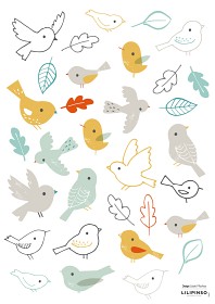 Bilde av Lilipinso Wallstickers - Woodland birds