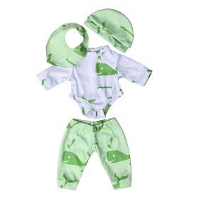 Bilde av Lillan & Friends Body, byxor, keps 28-35 cm (Grønn)