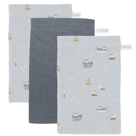 Bilde av Little Dutch Vaskekluter Muslin 3-Pak (Sailors Bay Blue)