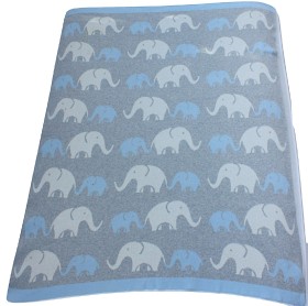 Bilde av Little Lizzy Babyfilt (Blå Elefant)