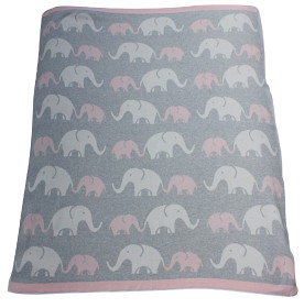 Bilde av Little Lizzy Babyfilt (Rosa Elefant)