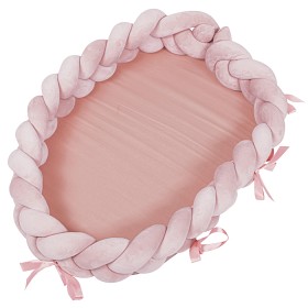 Bilde av Little Louie Alva Babynest Flettet (Støvet rosa)