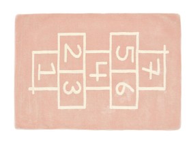 Bilde av Little Louie Hopp Hage Barneteppe 130x170cm (Rosa/Vit)