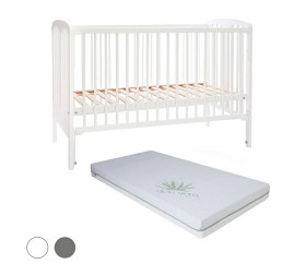 Bilde av Little Louie Sofia Spjälsäng och Babymatex Madrass Eco Green 120x60 cm