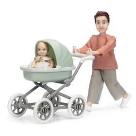 Bilde av Lundby dukke med baby og barnevogn