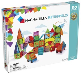 Bilde av Magna-Tiles Metropolis 110 deler magnetisk byggesett