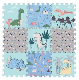 Bilde av Magni Puslespillmatte Dino (lyseblått)