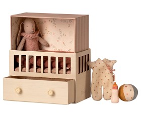 Bilde av Maileg Babyrum Kanin Micro (Rosa)