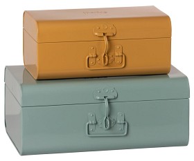 Bilde av Storage suitcase set - Blue/Ocher