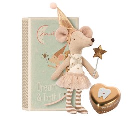 Bilde av Maileg Tooth fairy Big sister mouse with metal box