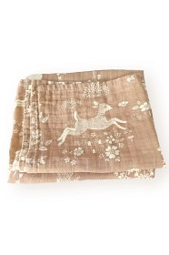 Bilde av Majvillan Muslinteppe 110x110 cm Summer Fields (Brown)