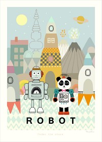 Bilde av Majvillan Poster 50x70 Robot