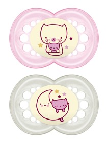 Bilde av MAM Original Night Silikon 2-pack 16-36m (Rosa)