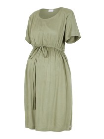 Bilde av Mamalicious Mariet Woven Klänning (Oil Green)