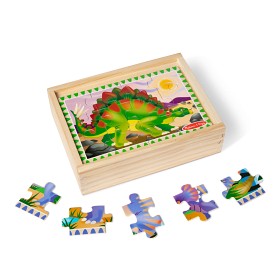 Bilde av Melissa & Doug - Pussellåda i trä med dinosaurier - 4x12 bitar
