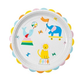 Bilde av Meri Meri Papptallrik 12-pack (Silly Circus)