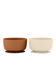 Bilde av Mikk-line Silikonskåler 2-pakning (White Swan/ Brown Sugar)