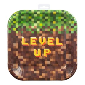 Bilde av Minecraft Papptallerkenar 8 stk (Level Up)