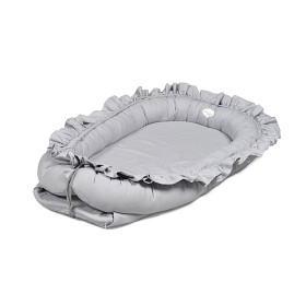 Bilde av Mini Dreams Babynest Med Volang (Dusty Grey)