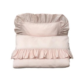 Bilde av Mini Dreams Påslakanset Vagn Volang (Rosa)