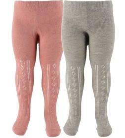 Bilde av MINYMO Stockings Pointelle (2-pack) Light grey melange