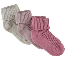 Bilde av MINYMO Strumpor Baby 3-pack (Rose Smoke)