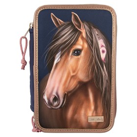 Bilde av Miss Melody Trippelt pennal med quilt Night Horses
