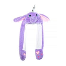 Bilde av Mössa Unicorn med rörliga öron - lila