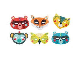Bilde av Moulin Roty Djurmasker i klara färger 6 st