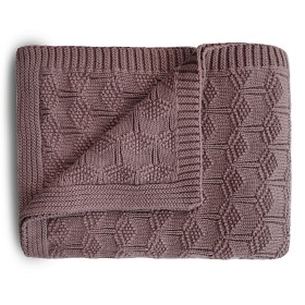 Bilde av Mushie Babyteppe Strikket  (Honeycomb Rose)