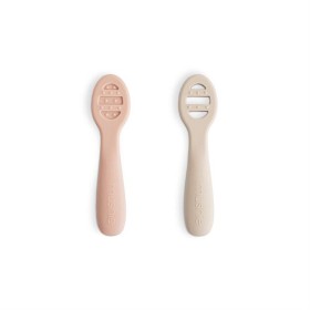 Bilde av Mushie Mate­skjeer Baby 2-p (Blush/Shifting Sand)