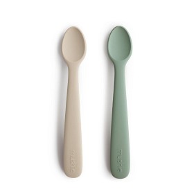 Bilde av Mushie Silikonskje 2-pk (Cambridge Blue/Shifting Sand)