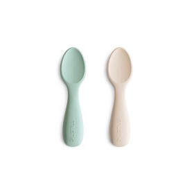 Bilde av  Mushie Silikonskje 2-pakning (Cambridge Blue/ Shifting Sand)